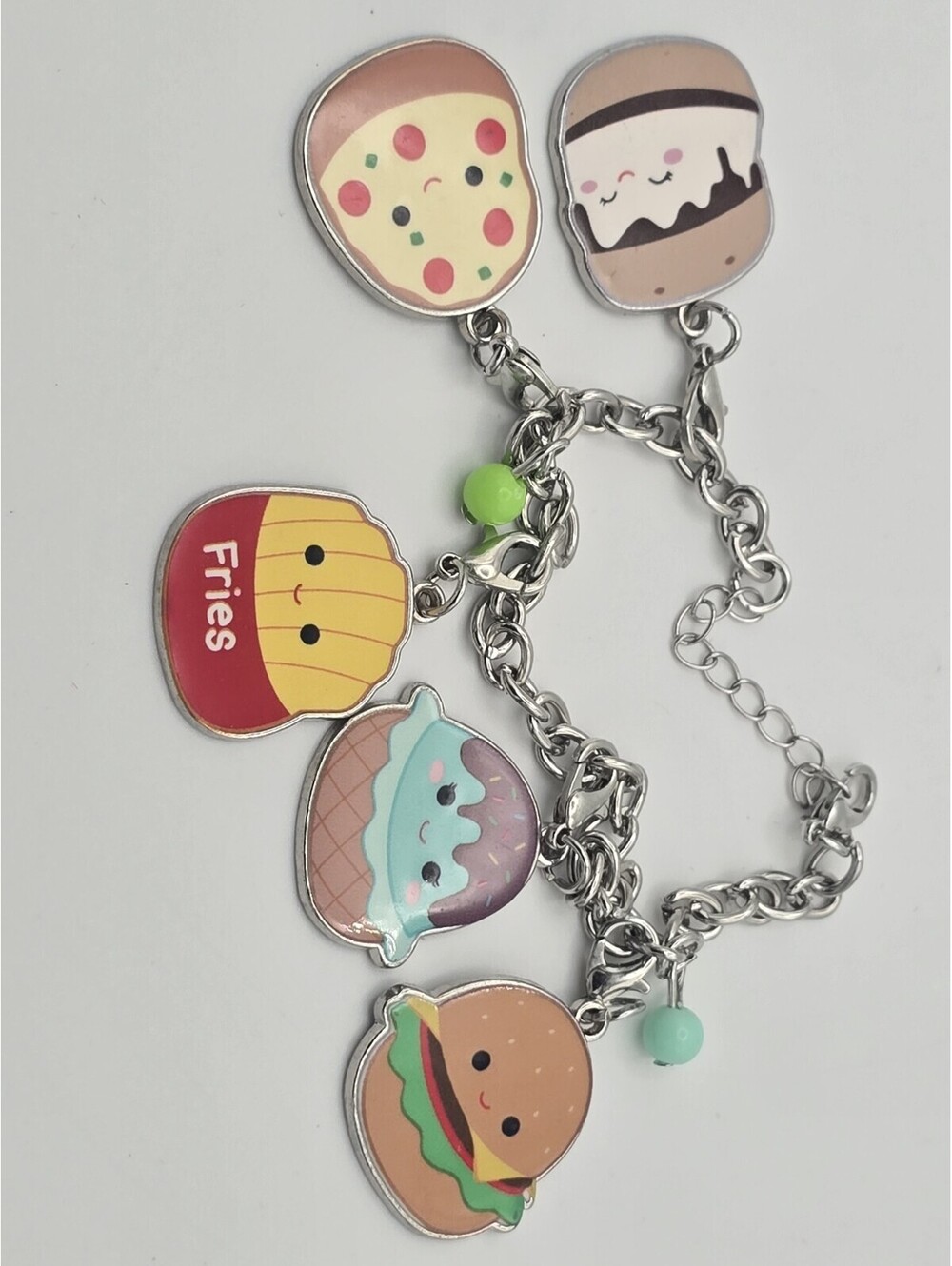 Kawaii Food Charm Bracelet Clip On Charms Pizza Burger Fries Ice Cream Smore